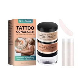 Tattoo Cover Up, Waterproof Concealer Makeup Cream, Skin Concealer Set for Tattoos/Scars/Birthmarks/Dark Spots/White Spots, Suitable for Both Men and Women-2 Color