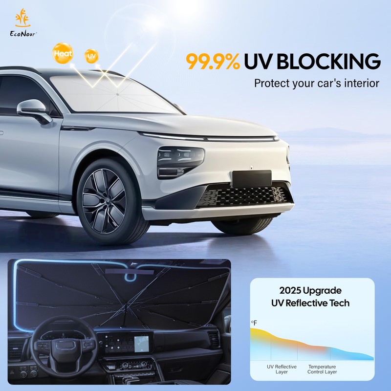 EcoNour Umbrella Windshield Sun Shade for Car | Foldable Umbrella