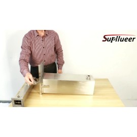 Supllueer 10L Stainless Steel Hot Smoker Cold Smoke Generator Smoker Pellet BBQ