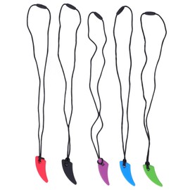 5pcs Sensory Chew Necklace Oral Motor Aids Anxiety Relief Safety Silicone Chewy Necklace Teether for ADHD Autism