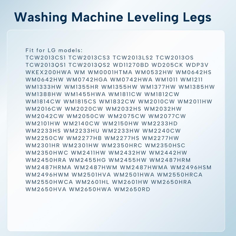 4Pcs Washing Leveling Legs Replacement Adjustable Feet Fit for LG