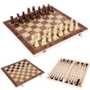 3 in 1 Wooden Chess Set Folding International Chess Entertainment