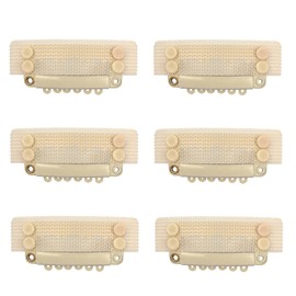 6 Pcs Stickable Wigs Clips U-Shape Snap Clips 32mm 6-Teeth Hair Extensions Clips with Rubber for Hair Extensions (Blonde)