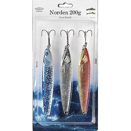 Fladen Pirk Norden Pack of 3, Three Different Coloured Pirks, Available in Weights 100g, 200g and 300g (3 x 300g)