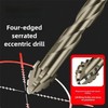 New Four-Flute Sawtooth Eccentric Drill Bit,Four Edged Serrated Eccentric Drill,Flute