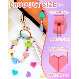 80PCS FIVEIZERO Focal Beads,Heart Beads,Heart-Shaped Silicone Beads for Keychain, Pens and Bracelets Making, Silicone Focal Beads for DIY Crafting