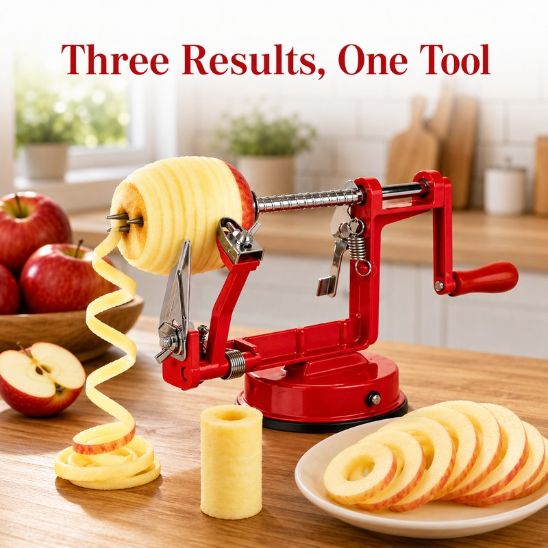 Apple Peeler Slicer for Kitchen Use - 3-in-1 Manual Fruit