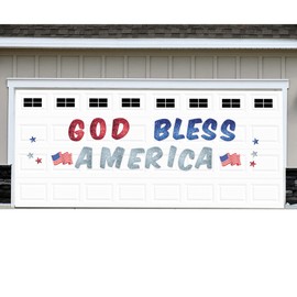 Jumbo 16-Inch Letters God Bless America Magnets, VictoryStore Patriotic Garage Magnets 23 Pieces, Indoor or Outdoor Thick Magnets, Garage Door Decals