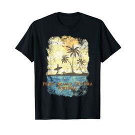 Pedra Branca Ericeira Portugal Tropical Sunset Beach Surf T-Shirt