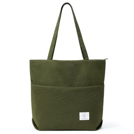 Kalidi Handbag Women's Large Buffer Bag Shopper Bag with Zip Tote Bag Women's Hobo Shoulder Bag for School Office Work Travel Shopping, Green