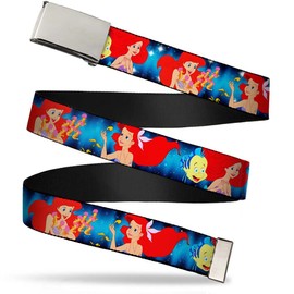 Buckle-Down mens Buckle-down Web - Little Mermaid Ariel 1.25" Wide Fits Up to 42" Pant Size Belt, Multicolor, 1.25 Wide Fits up 42 Pant Size US