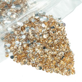 qiipii 3000PCS 5mm Champagne Gold Crystal Resin Rhinestones for Crafts Golden Flatback Rhinestones Bulk SS20 Non-Hotfix Stones Diamonds Crystals Gems for Face Eyes Mugs Tumblers Bottles DIY Crafts etc