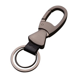 Cerbery - Leather Keyring with Rings and Gift Box - Car Gift Lanyard Key Ring, black