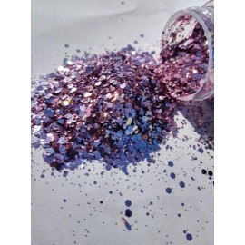 JKB's glitters and more LLC Rosie color shifting polyester glitter mix 2 oz. in a shaker bottle!