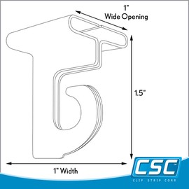 Clip Strip 20 Pack Aluminum Drop Ceiling Hooks for Hanging, Grid Ceiling Hangers, 1.25" L x 1" W, J Hook with 1/4" Hook Opening, White Corp