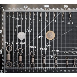 Piscorush Fishing Swivel Fishing Barrel Swivels Fishing Accessories Swivel Set Extra Strong for Predator Fishing for Pike #14-12/0 (#6_66lb, 100pcs)