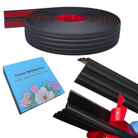 Inside & Outside Corner Trim, Peel and Stick Wall Molding Trim 3D DIY Decorative Lines for Wall Floor Window Door Ceiling and More,Flexible,Self-Adhesive,1.5in x 16ft, Black