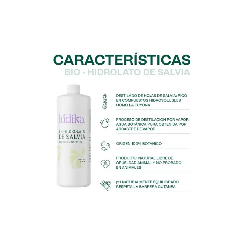Hidrolato De Salvia 500ml Purificante, Seborregulador