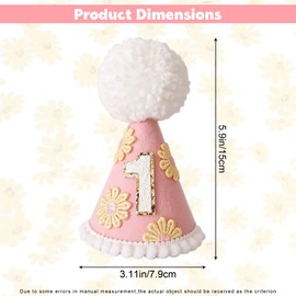 Heyiminy Daisy First Birthday Keepsake Crown, Decorative Photo Prop & Party Table Centerpiece for Milestone Celebration