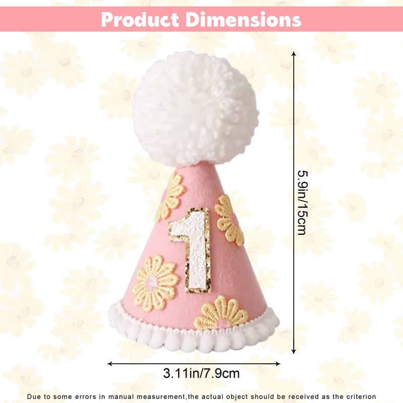 Heyiminy Daisy First Birthday Keepsake Crown, Decorative Photo Prop &