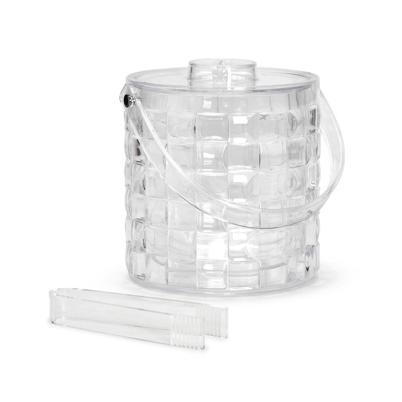 Two's Company Cubed Double Wall Ice Bucket w/Tongs