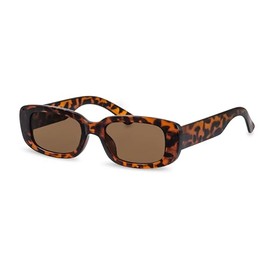 Primetta Women's Sunglasses / Slim Rectangular Sunglasses / Slim Shades in Retro Look / 100% UV Protection, Havana Brown