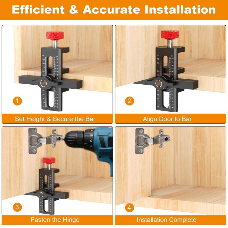 Sinpiode Cabinet Door Mounting Jig with Quick Edge Positioner –