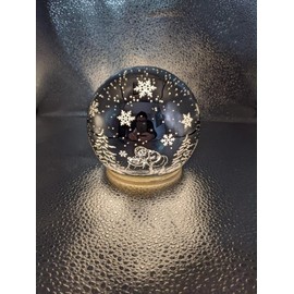 Christmas Decor Lovely Reindeer Sled Snow Globe – 4.7 x 5.1 Inches