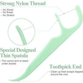 Lakeyface 150 Count Orthodontic Flossers for Braces with Floss Dispenser, Braces Flossers