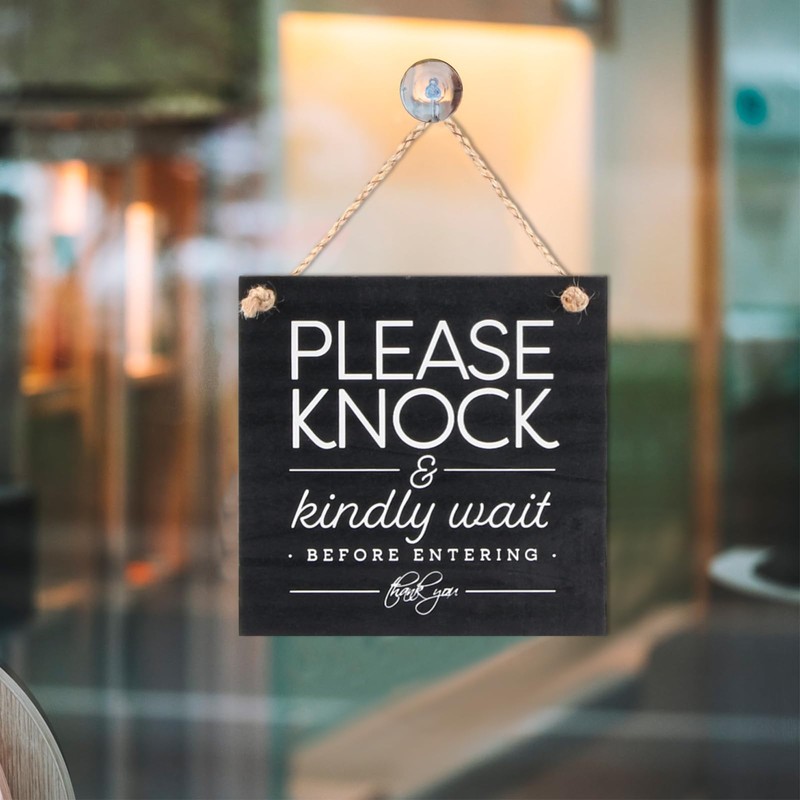 Volumoon ONE 2-Sided Sign, Knock & Kindly Wait, Do Not