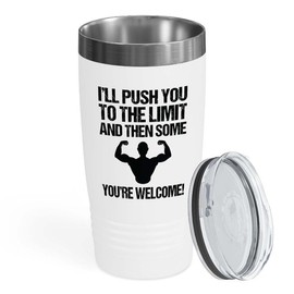 Personal Trainer White Edition Viking Tumbler 20oz - I'll Push You - Fitness Instructor Workout Coach Exercise Lover Cardio Lover Gym Coach