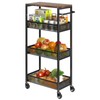 XYZLVSI Slim Storage Cart 4 Tier Fruit and Vegetable Baskets