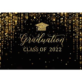 Msocio 7x5ft Durable Polyester Fabric Congrats Graduation Backdrop Class of 2021 Photography Background Gold Bachelor Cap Celebration Party Decorations Banner Picture Photo Booth
