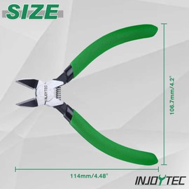 INJOYTEC 4.5 Inch Precision Flush Cutters Heavy Duty Wire Cutters Ultra Sharp Flush Cut Pliers Flush Cut Trimmers Small Wire Cutter Wire Snips
