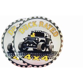 4 x 4 Metal Automotive Badge 3D Metal Car Emblems Emblems Round Emblem Decals Car Badge Decals Stickers Compatible with Vehicles Jeep Wrangler Vehicles Trucks SUV RV Decorations (DUCK1)