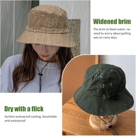 Tyuodna Bucket Hat for Men Women,Waterproof Summer Hats for Men,UV Protection Women's Sun Hats for Camping Walking Hiking Golf Fishing (Waterproof Nylon, Khaki)