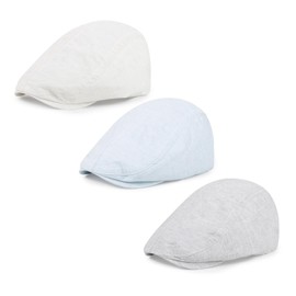 Geyanuo 3Pcs Cotton Newsboy Hat for Men Cool Adjustable Flat Cap