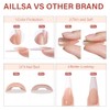 AILLSA Uñas Postizas Francesas de Gel, 180 Unidades, Uñas Largas