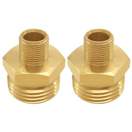 Uenede Water Line Adapter, 3/4" GHT Male to 3/8" Compression Male, 2PCS