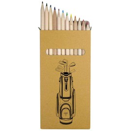 Azeeda 12 x 'Golf Bag Filled with Clubs' Long 178mm Coloured Pencils/Pencil Set (PE00066289)