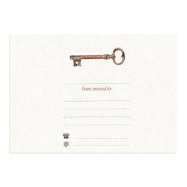 Change of Address Notecards Share your new home details with elegant, eco-friendly Change of Address Cards. Perfect for movers and housewarming gifts. (x10 Cards, Vintage Key)