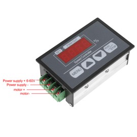 Respicefinem DC Motor Controller Digital Display Percentage Tachometer 6-60V Adjustable Slow Start Stop for Brush Motors for Automation Projects