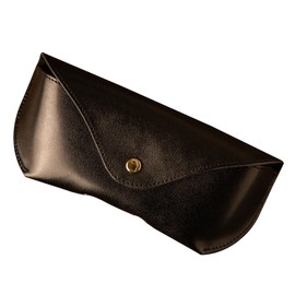 Am De Mas GC-043 Glasses Case, Men's, Leather, Made in Japan, Tochigi Leather, Fashionable, Genuine Leather, Adult, Simple, lamp black