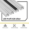 LED Aluminium Profile A20 Silver 2x End Caps