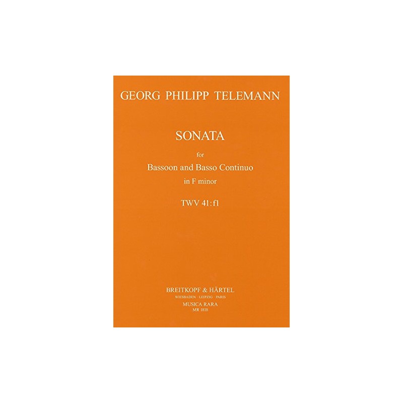 テレマン : ソナタ ヘ短調 TWV41 (ファゴット、ピアノ) ムジカ・ララ出版