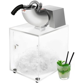 Commercial Ice Crusher Shaved Ice Machine 440lbs/H 110V Stainless Steel with Dual Blades and Safety On/Off Switch for Home and Commercial Use
