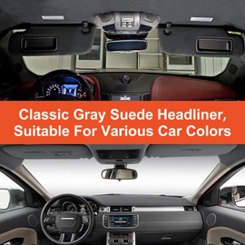 Automotive Suede Headliner Fabric with 3mm Foam Backing Material - Micro-Suede Headliner Flame Retardant Fabric for Home/DIY/Car Replacement/Repair (Grey, 96x60in)