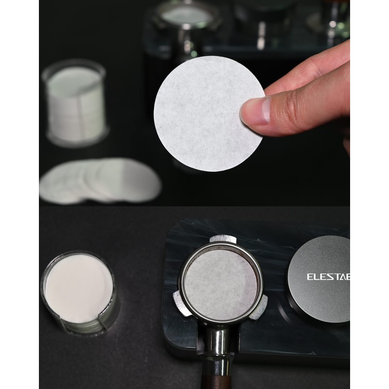ELESTAB 54mm Espresso Paper Filters, 300pcs Disposable Espresso Puck Paper