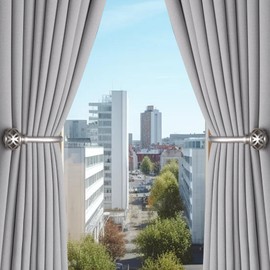 Meplait 2 Pack Curtain Holdbacks, Coin Lantern Curtain Holdbacks Curtain Tie Backs Hooks Wall Mounted Curtain Tiebacks Curtain Holders for Drapes (Silver)