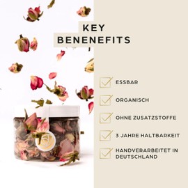 Rosie Rose, Edible Pink Rose Petals "Vintage Rose", 20 g Dried Flowers for Wedding Cakes, Baking & Cooking, Natural Rose Petals as Decoration for Cakes and Food